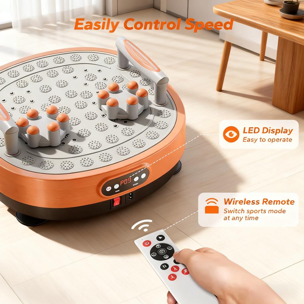 330LBS-Capacity Vibration Fitness Plate with Massage & 99-Speed Settings