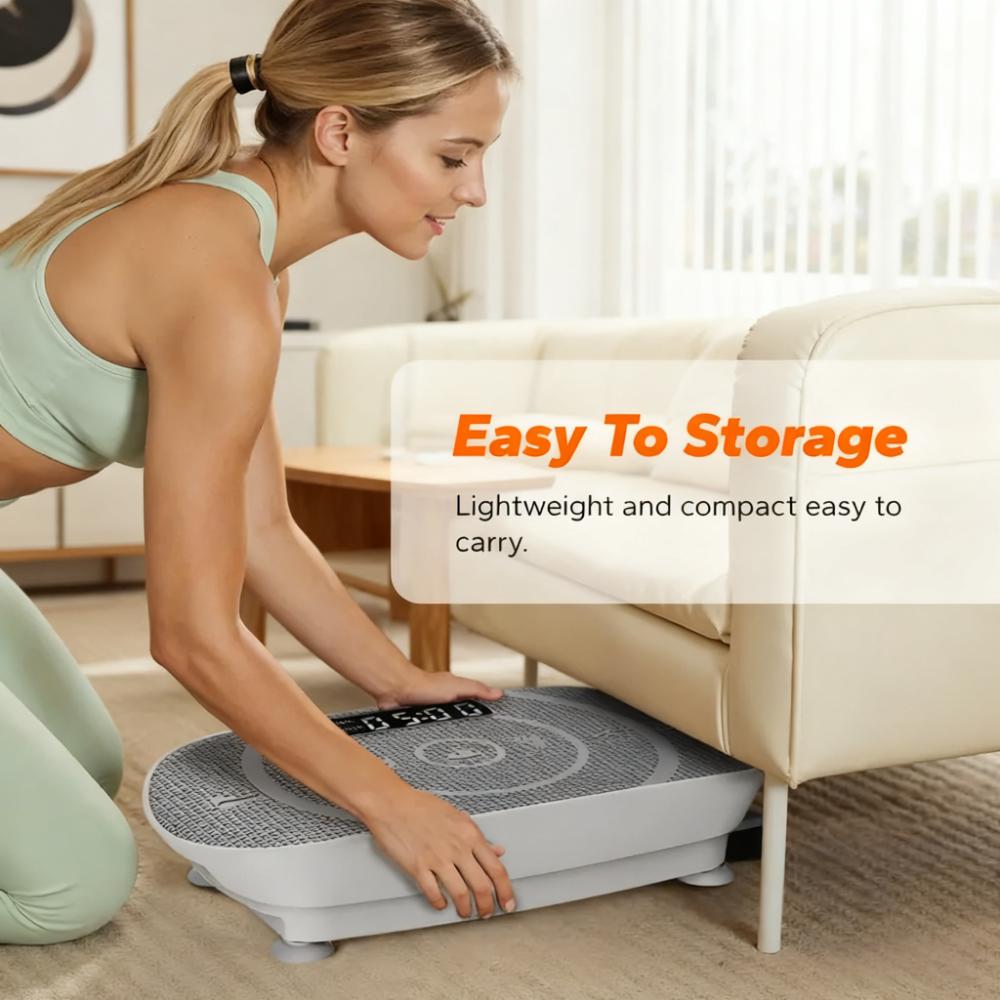 100W Compact Vibration Fitness Plate (330LBS Weight Capacity)