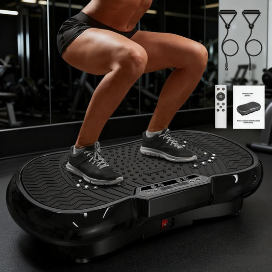 Bluetooth-Enabled Vibration Fitness Plate with Magnetic Acupressure & 120 Speed Levels