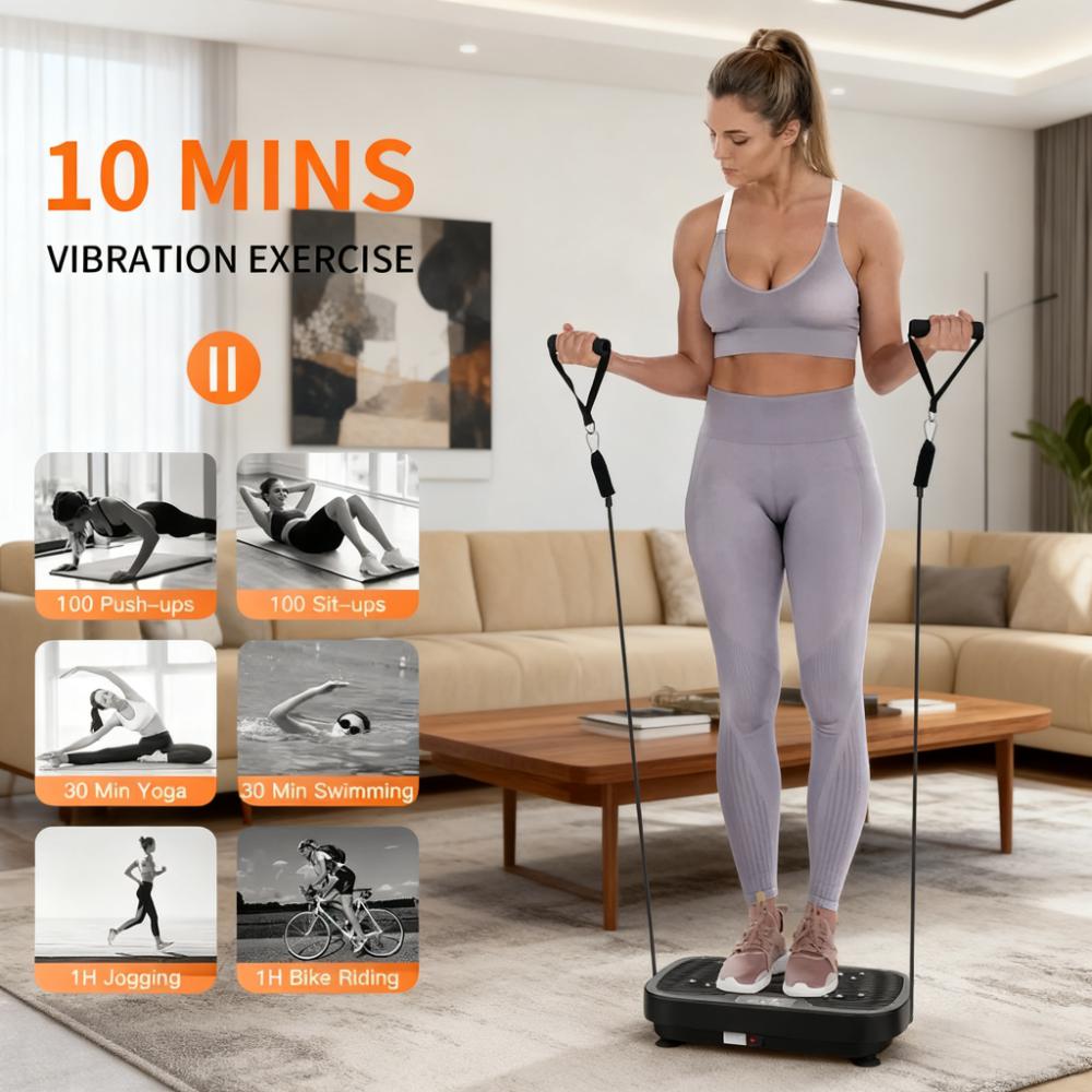 99-Speed Vibration Fitness Plate with 330LBS Capacity (10-Min Full-Body Workouts)