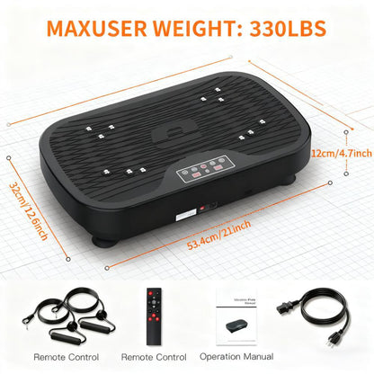 99-Speed Vibration Fitness Plate with 330LBS Capacity (10-Min Full-Body Workouts)