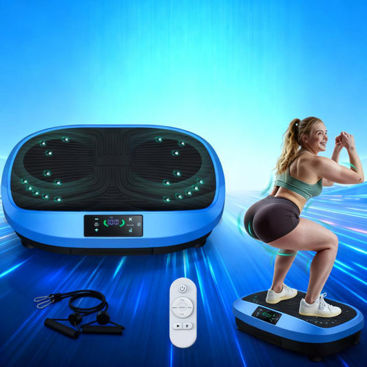 10-Min Vibration Plate with Magnetic Foot Massage & Dual Controls