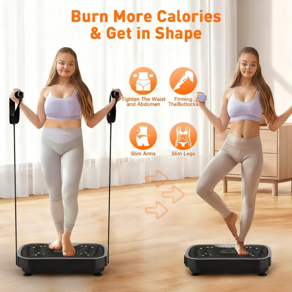 99-Speed Vibration Fitness Plate with 330LBS Capacity (10-Min Full-Body Workouts)