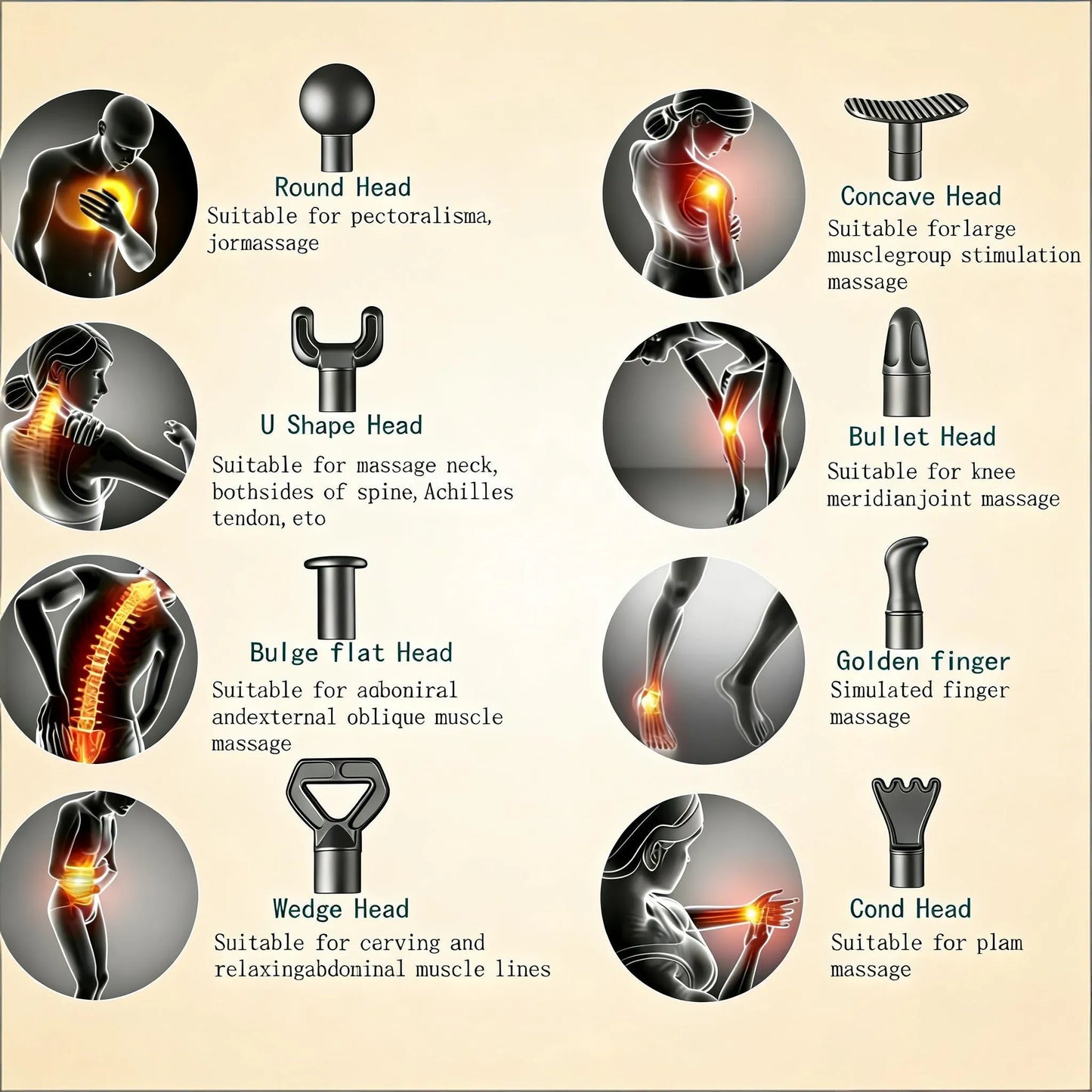 8-Head Massage Gun, 20-Speed for Deep Tissue and Pain Relief