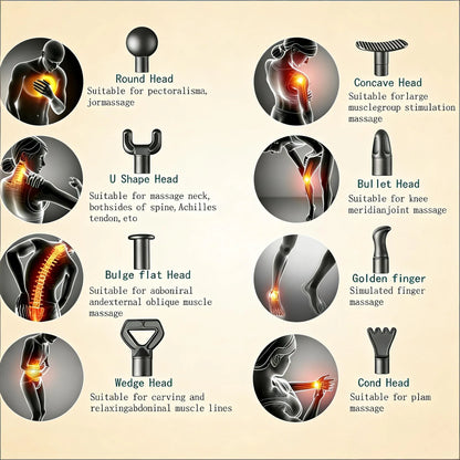 8-Head Massage Gun, 20-Speed for Deep Tissue and Pain Relief