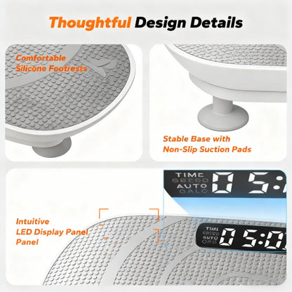 100W Compact Vibration Fitness Plate (330LBS Weight Capacity)